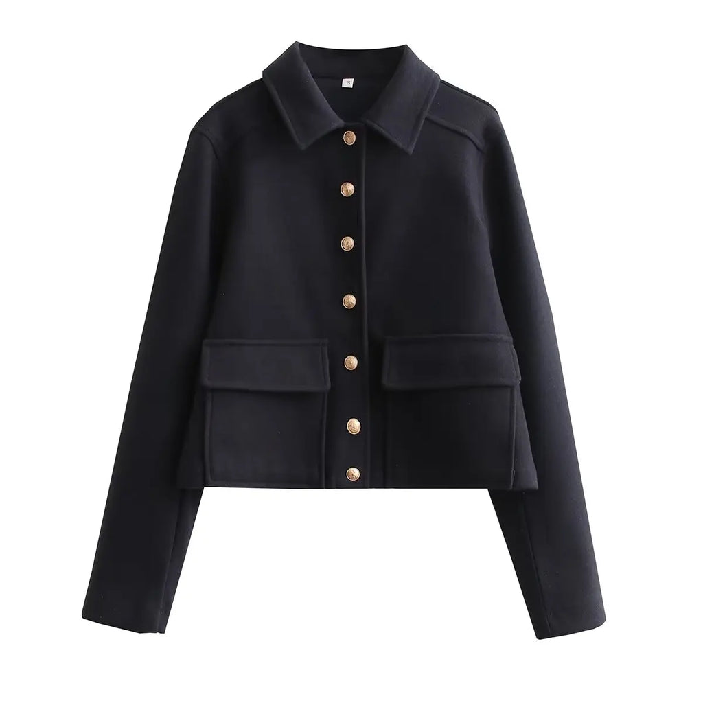 AY-Luxe Tailored Button-Up Jacket