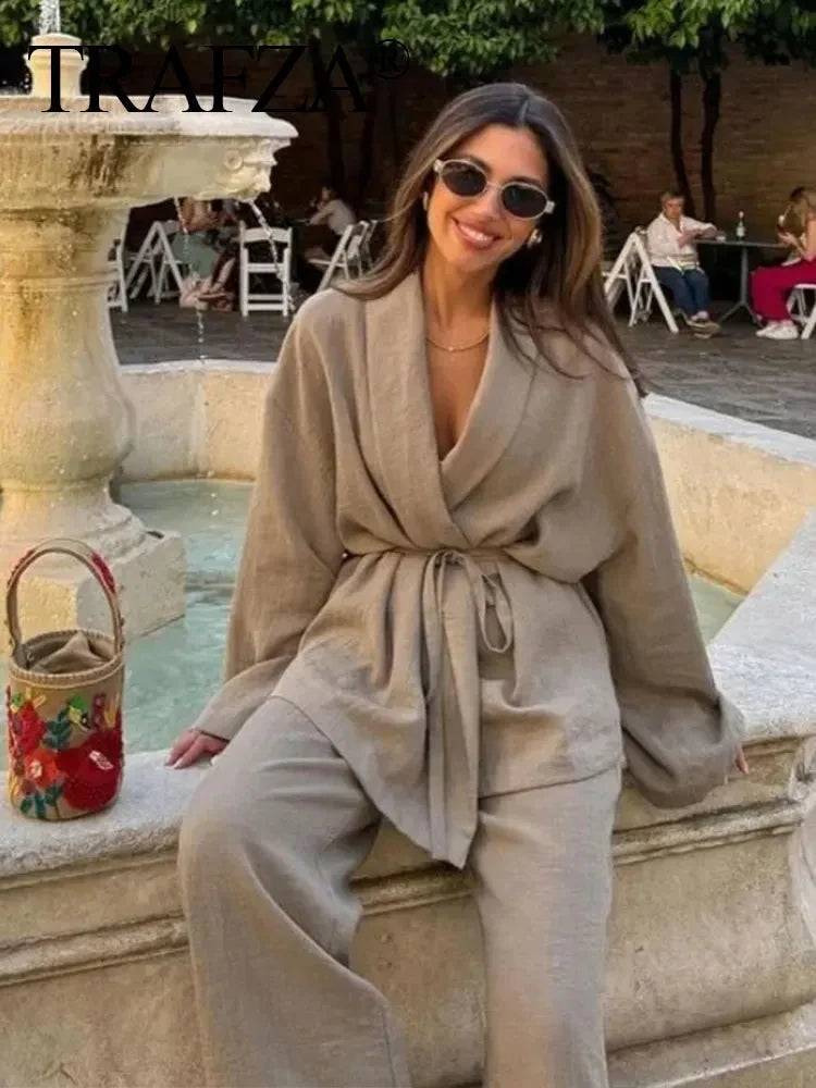 Women’s Casual Linen 2-Piece Set